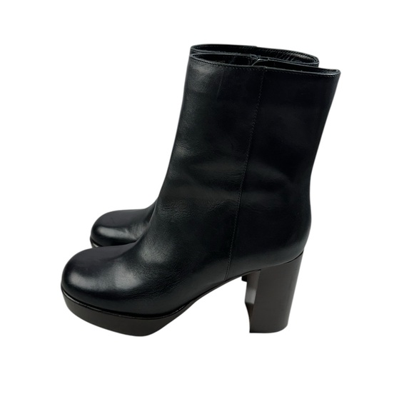 J. Crew Platform stacked-heel boots in Black leather size 7.5 - Picture 5 of 10